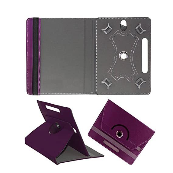 Fastway Rotating Leather Flip Case for Huawei MatePad T8 LTE 32 GB 8 inch with Wi-Fi+4G Tablet Stand (Purple)