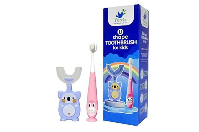 Yureka U Shaped Toothbrush Combo For Kids , Manual U Type 360 Degree Soft Silicone bristle Brush Oral Teeth Cleaning Infant Toddler Children (Combo set multicolor)