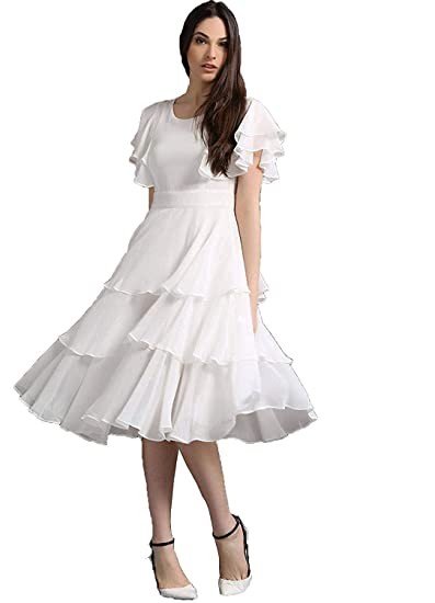 QUEEN ELLIE Women's Fit and Flare Midi Dress