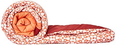 Amazon Brand - Solimo Microfibre Printed Comforter, 200 GSM, Single (Carmine Candy, 150 x 230 cm)