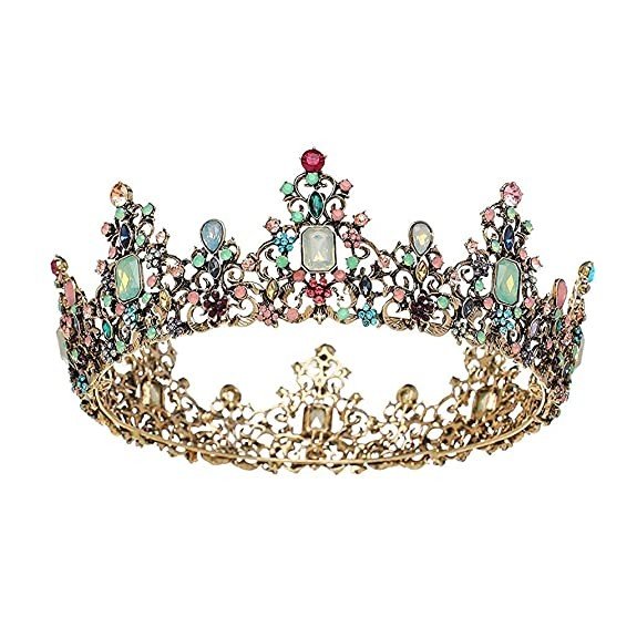 Women's Baroque Rhinestone Multicolour Queen Crown Costume Party Hair Accessories