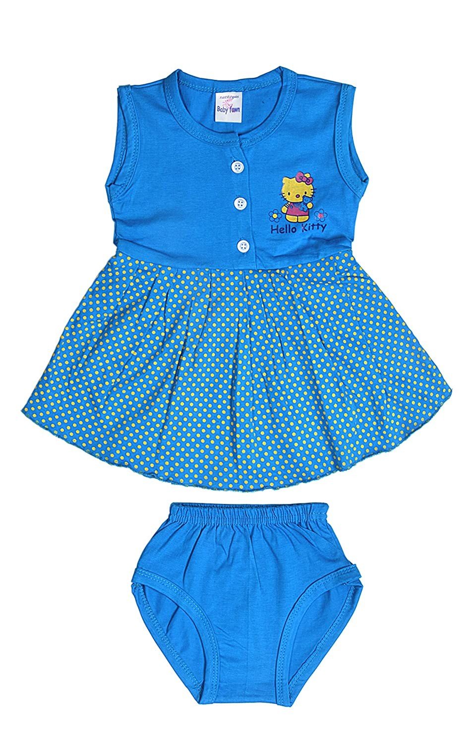 Sathiyas Baby Girl's A-Line Knee Length Dress (Pack of 5)