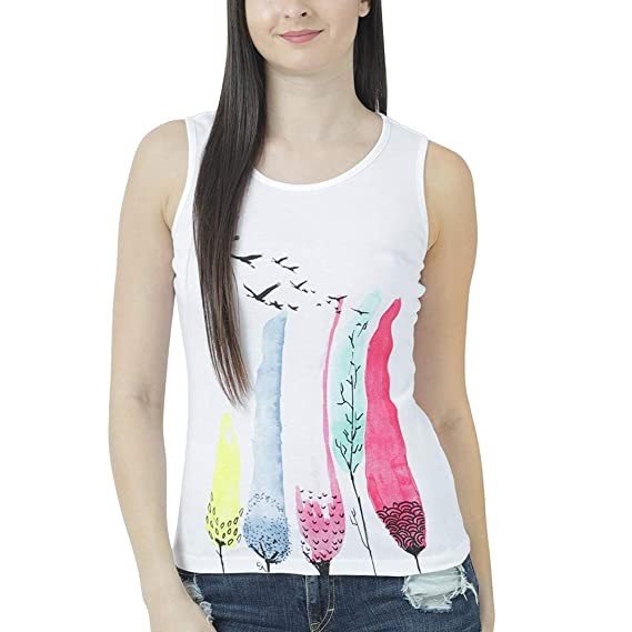 HUETRAP Womens The Colorful Trees Tank Top