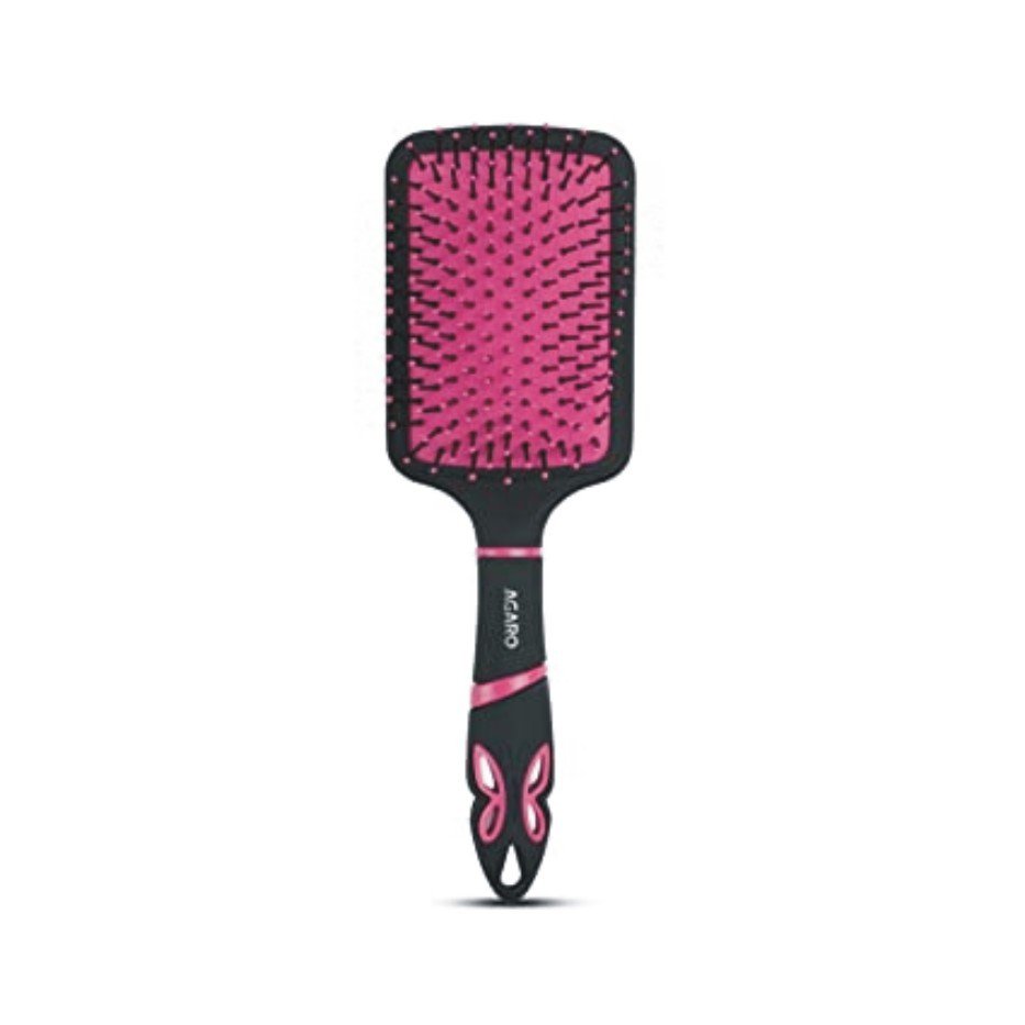 AGARO Delight Paddle Hair Brush, Black and Pink