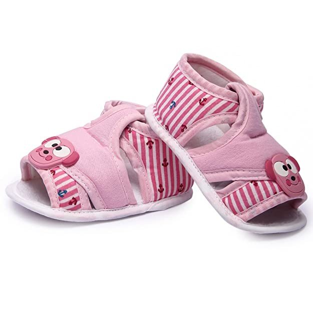 INSTABUYZ Unisex Baby Sandal for Boys & Girls, Infant Sandal for Newborn, First Walking Baby Sandal (6-9 Months) Pink