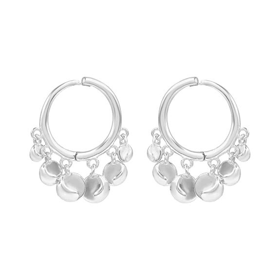 Ravishing Impressions 925 Sterling Silver Hoops Earrings Wedding Anniversary Bridal Gifts Jewelry For Women