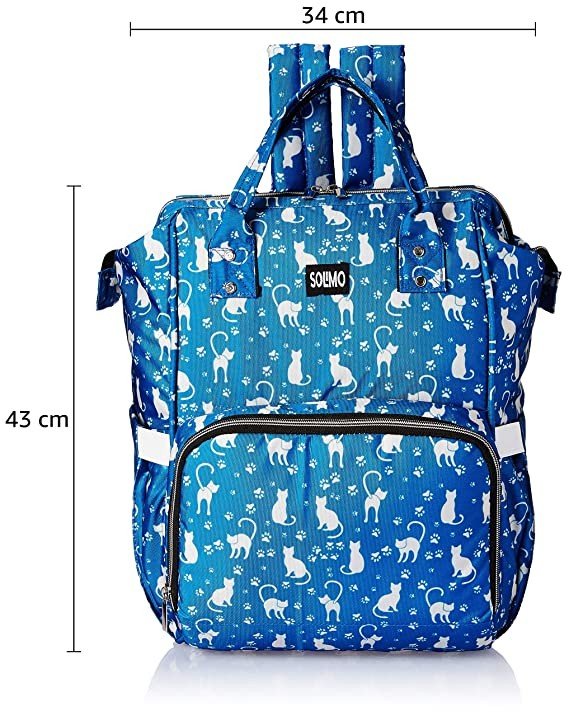 Solimo Diaper Backpack, Cat Print