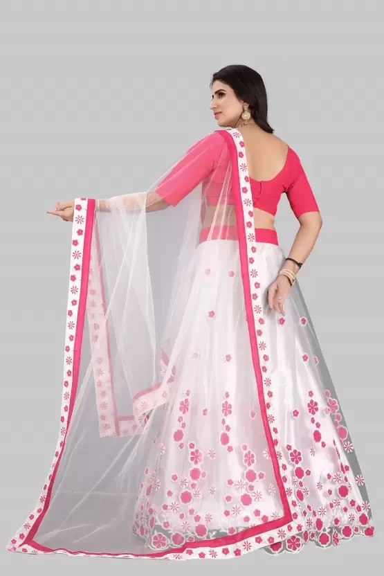 Self Design, Embroidered Semi Stitched Lehenga Choli  (Pink)