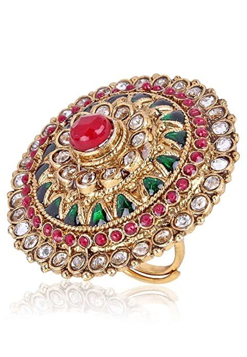 Shining Diva Multicolor Gold Plated Ring for Women (6683r)