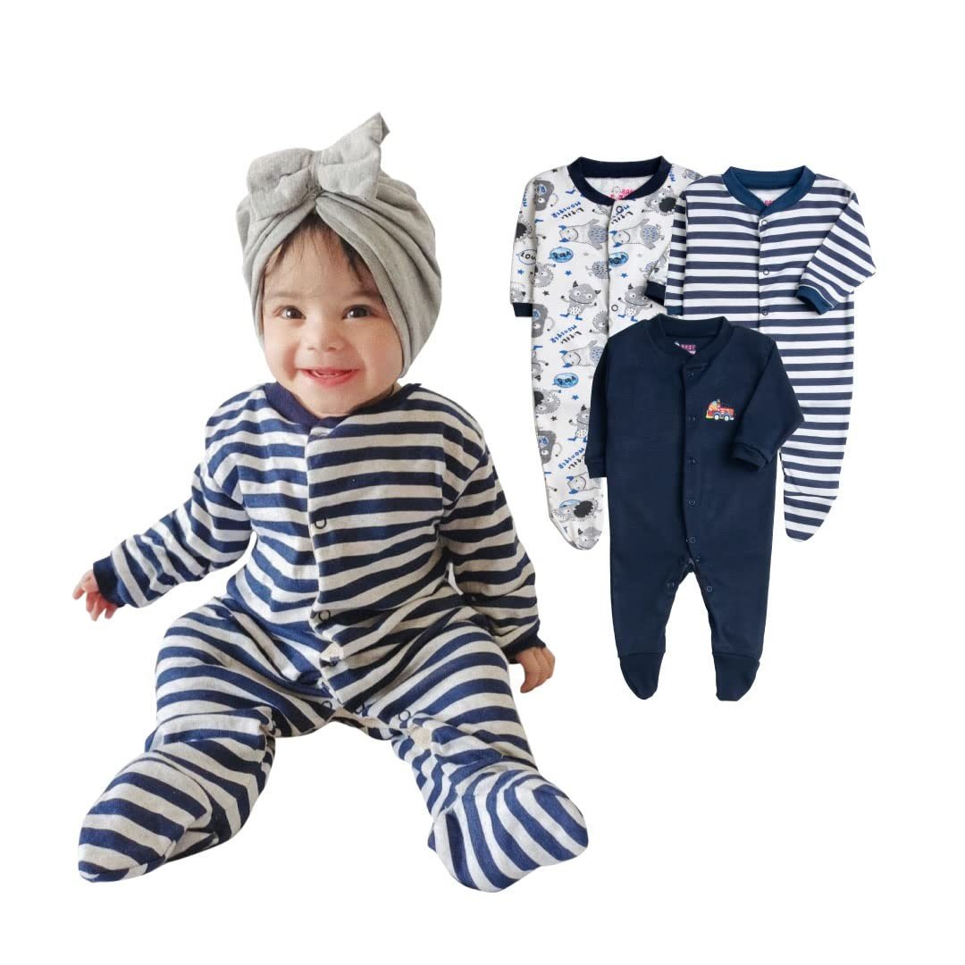 Baby Story 100% Cotton Rompers/Sleepsuits/Jumpsuit/Night Suits for Baby Boys & Girls, Infants, New Borns