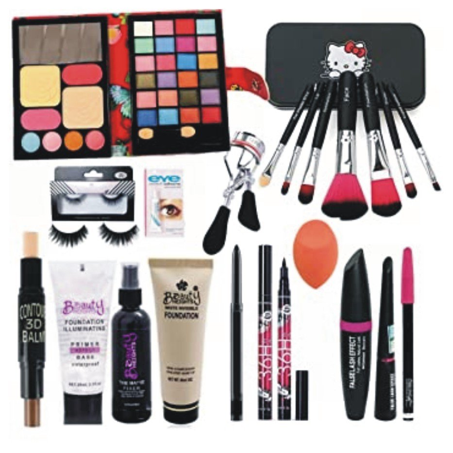 Rupali Makeup Set of 15 iteams -7pcs Makeup Brush set with Perfect makeup kit