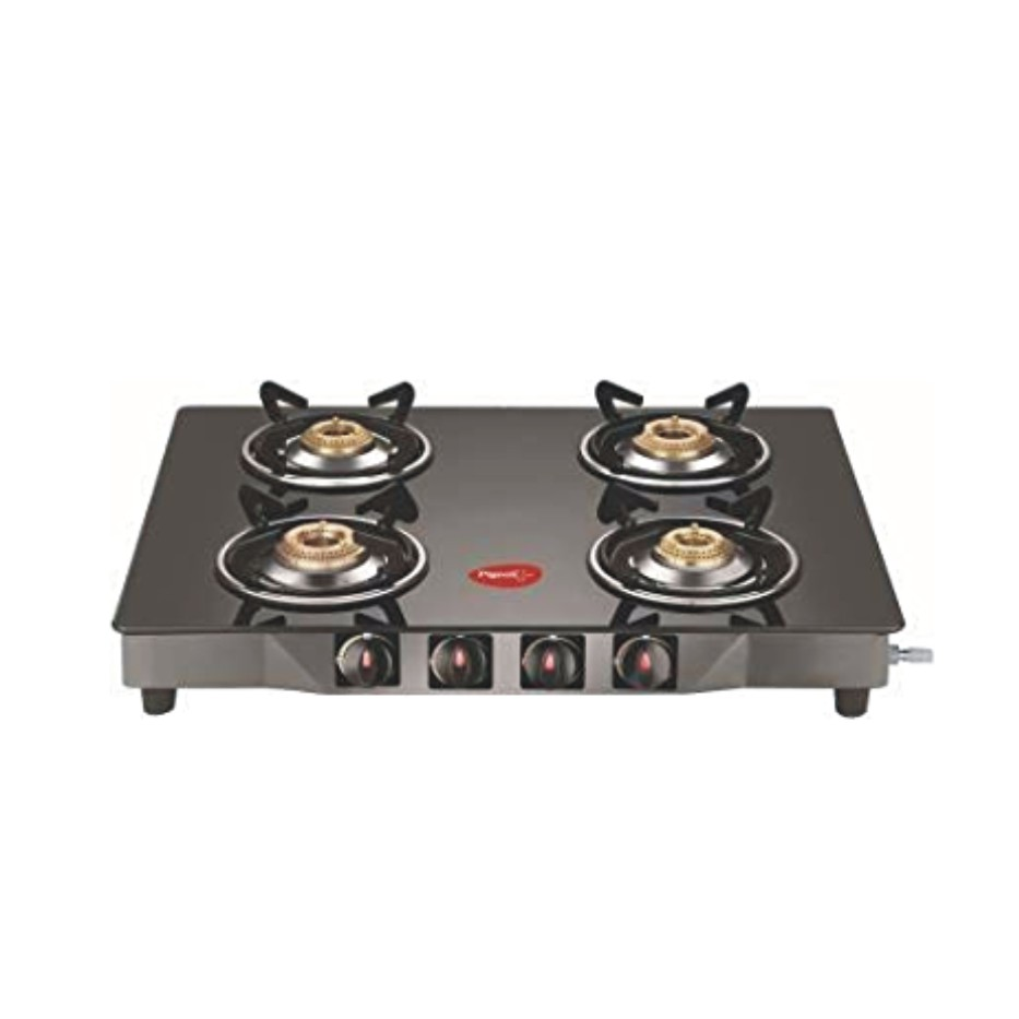 Pigeon Brunet Glass, Stainless Steel Manual Gas Stove  (2 Burners)