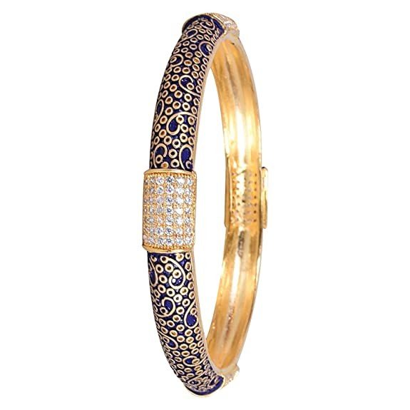 Ratnavali Jewels Brass Gold Plated and Cubic Zirconia Bangles for Women & Girls