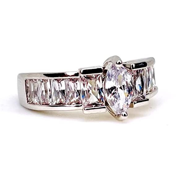 SWAROVSKI CRYSTAL STUDDED SILVER DESIGN FINGER RING FOR WOMEN AND GIRLS