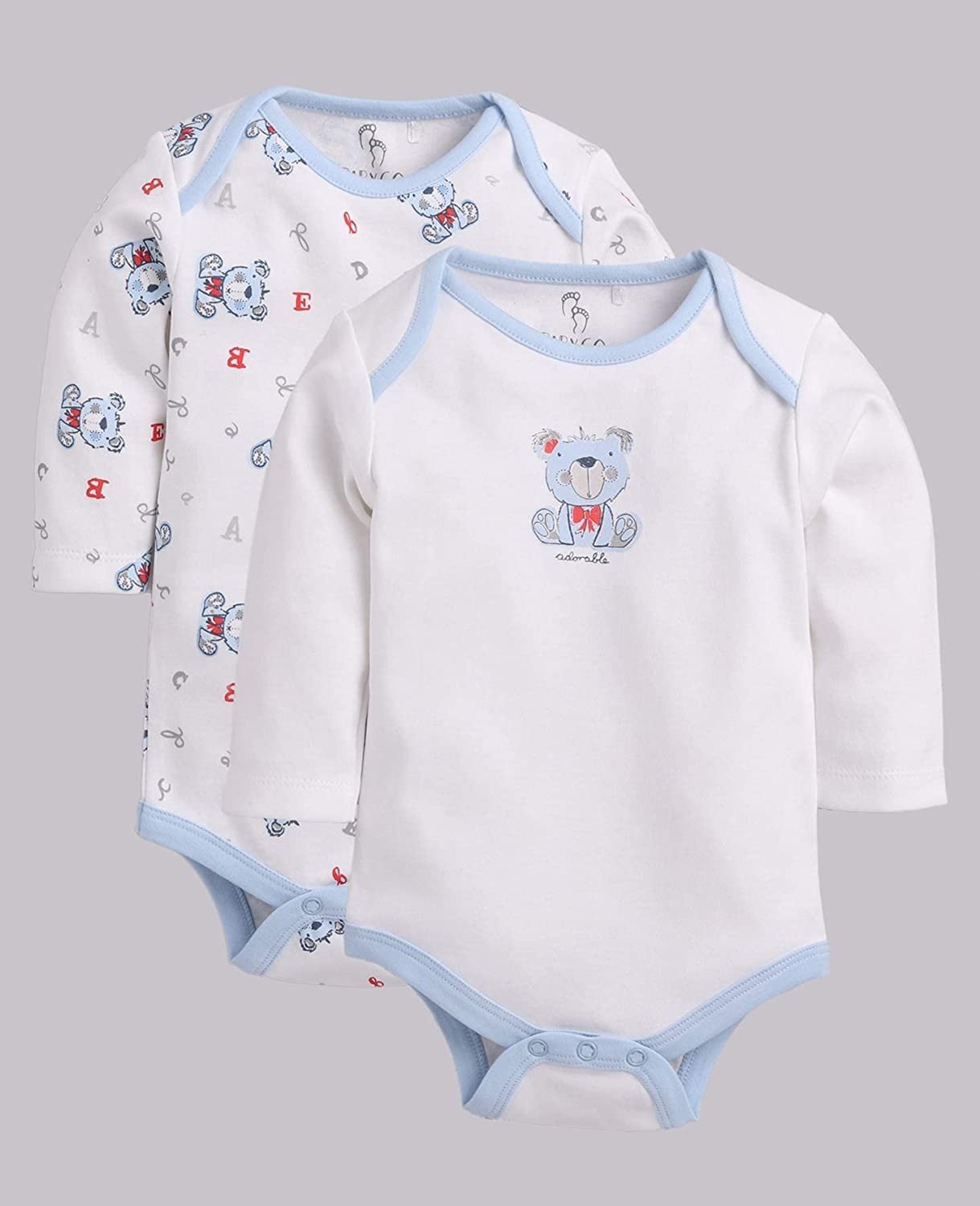 BABY GO Baby Unisex Romper for All Season/Sleep Suit/Comfort fit/ 100% Cotton (Set of 2) 0 - 3 Months