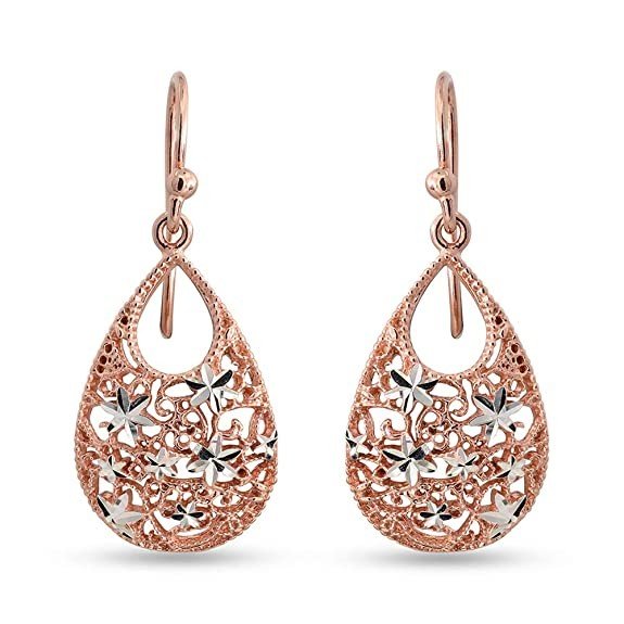 LeCalla 925 Sterling-Silver Jewelry Turkish Tear-Drop Earring for Teen Women
