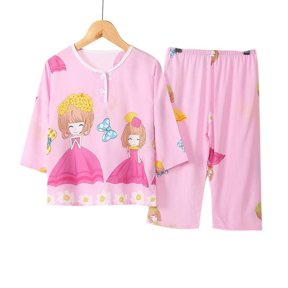 Hopscotch Baby Girl's Viscose All Over Print Sleepwear Set Pack of 1