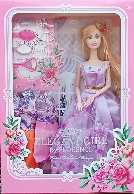 Zepdos Fashion Doll for Girls with Foldable Hands and All Accessories Doll for Baby Girls | Doll House Set for Kids (28 cm)