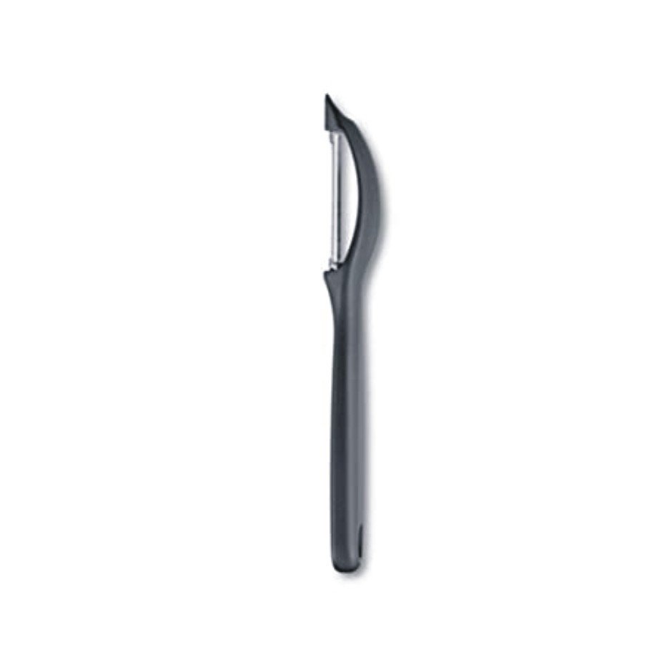 Victorinox Stainless Steel Peeler, "Swiss Classic" Serrated/Wavy Edge Universal Peeler for Professional and Household Kitchen, Black, Swiss Made