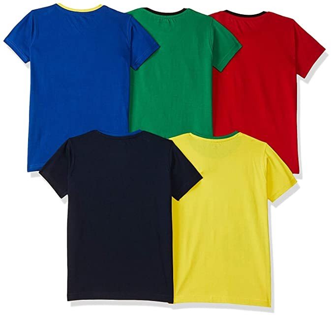 SOUTH SAILOR Kids Boys Tshirt Printed Cotton Tshirts Sleeveless t-Shirts Combo (Pack of 5)