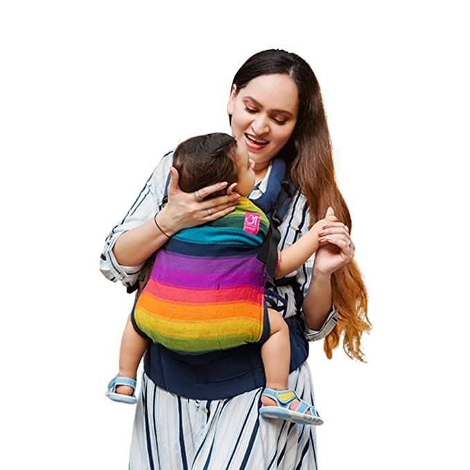 Anmol Baby Ergonomic Adjustable Baby Carrier Flexy - 100% Handwoven Cotton Newborn to Toddler Stages - 1 Day to 3 Years, 3-20kg (Hetal)