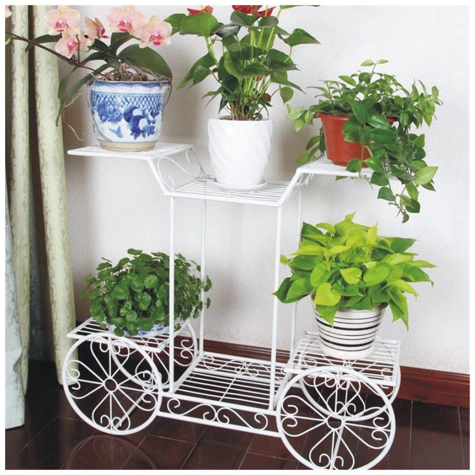 6-Tier Cart Planter Stand, Outdoor Flower Rack  (22)