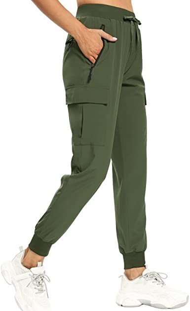 M MAROAUT Women's Cargo Joggers Pants Lightweight Athletic Outdoor Travel Hiking Quick Dry Workout Pants Water Resistant