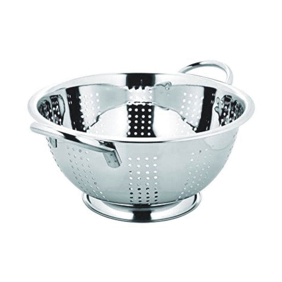 thermoscape Steel Colander for Kitchen Fruit Vegetable Rice Washing Baskets Strainer with Pudding (3500 ML , 26 cm)